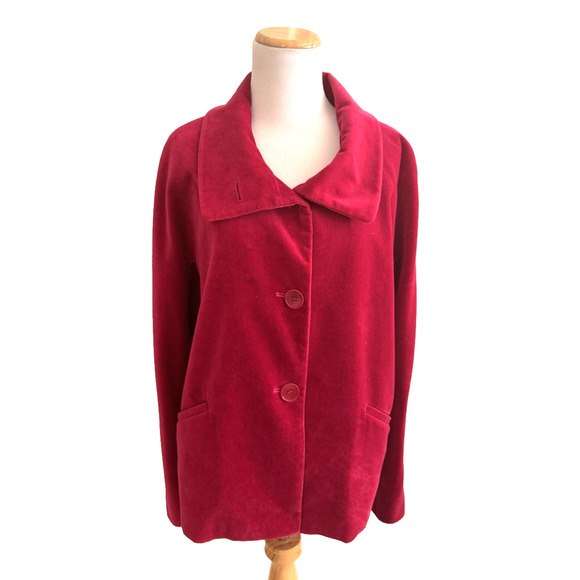 Talbots Jacket 10 Pink Rose Velveteen 100% Cotton Collar Lined Pockets Holiday - Picture 3 of 10